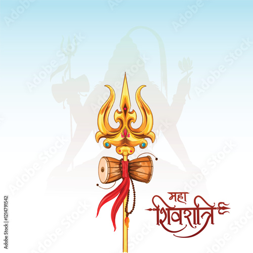 Happy maha shivratri lord shiva trishul card celebration background