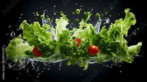 Fresh Vegetables Splashing ...