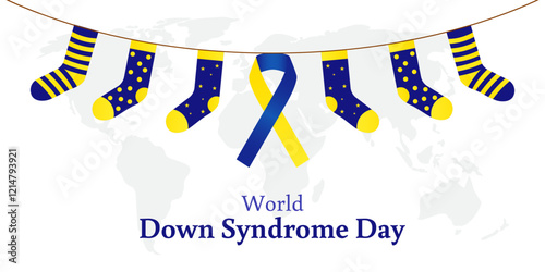 Vector illustration of World Down Syndrome Day social media template