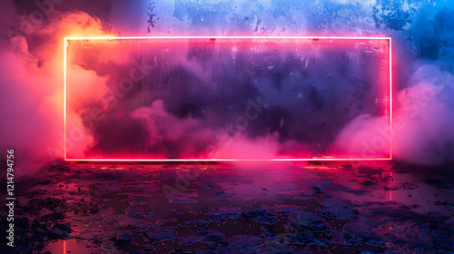 Neon Rectangle Frame Illumi...