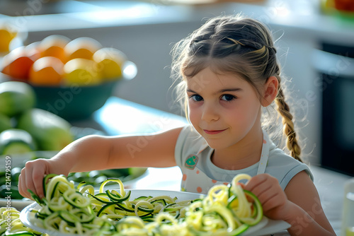 Young Girl Prepares Zucchin...