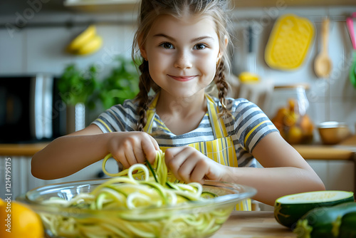 Young Girl Prepares Zucchin...