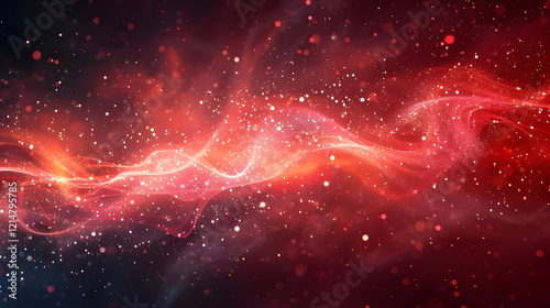 Abstract Red Background Flo...