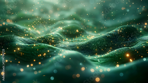 Abstract Green Landscape wi...