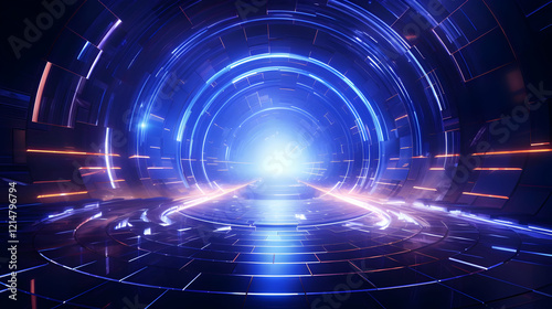 Futuristic Tunnel Glows wit...