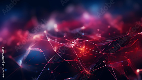 Abstract Red and Blue Netwo...