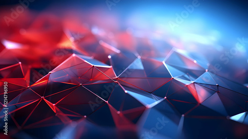 Abstract 3D Red and Blue Pl...