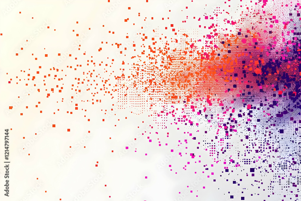 Obraz premium Abstract Pixelated Background Forms a Colorful Gradient with Tiny Squares