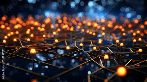 Network Nodes with Glowing ...