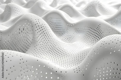 White perforated wavy surfa...