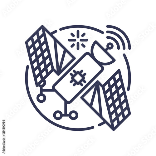 Satellite icon symbolizing global communication and observation.