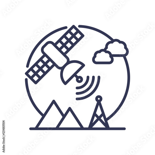 Satellite transmitting data to a ground station, symbolizing data correction and communication.