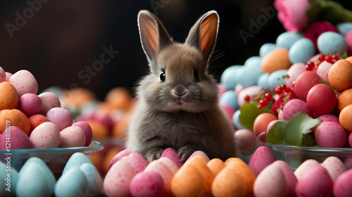 Adorable Bunny Sits Amidst ...