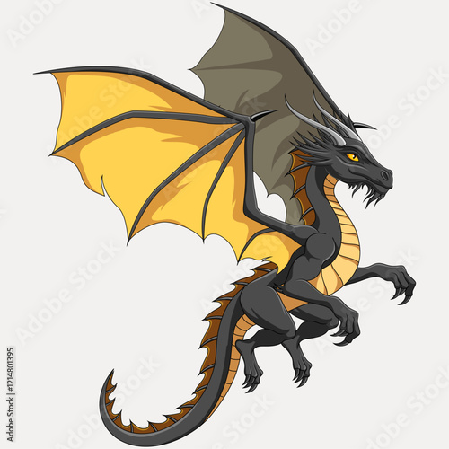 Dragon isolated on a white background. Vector illustration. Eps 10.