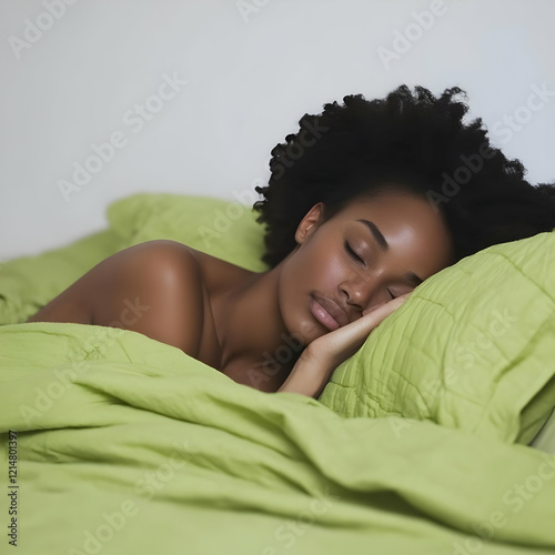 Woman sleeps peacefully in ...
