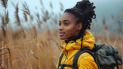 Woman Hiker Explores Nature...