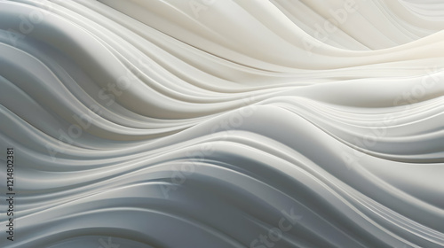 Abstract White Flowing Fabr...