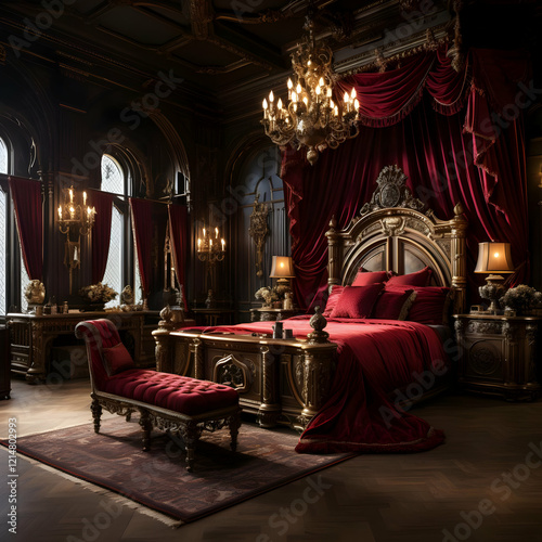 Opulent Bedroom Interior De...