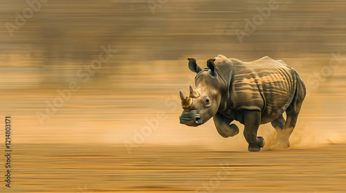 A Rhinoceros Runs Across th...