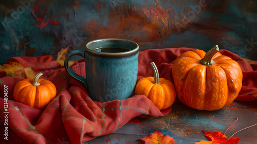 Steaming Mug Sits Amidst Pu...