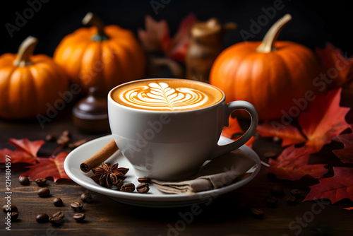 Autumn Latte Art Coffee Sit...
