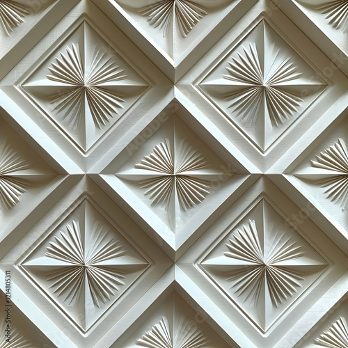 White Carved Wooden Panel w...