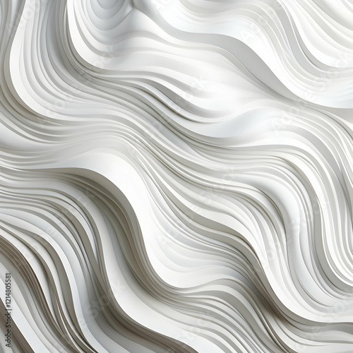 Abstract 3D White Wavy Back...