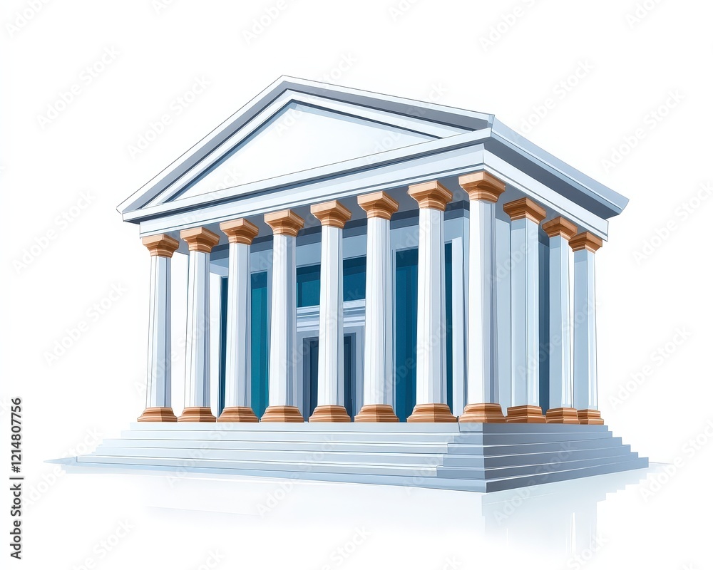 Fototapeta premium Classic Architectural Structure with Columns and Triangular Pediment