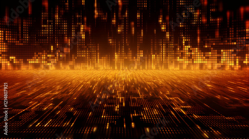 Abstract Orange Digital Dat...