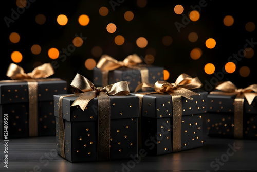 Black Gift Boxes with Gold ...
