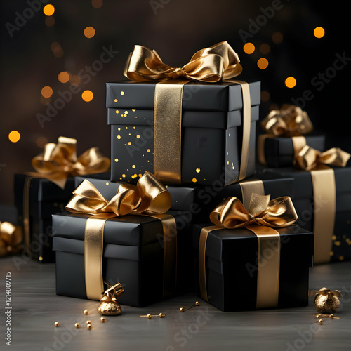 Black Gift Boxes with Gold ...