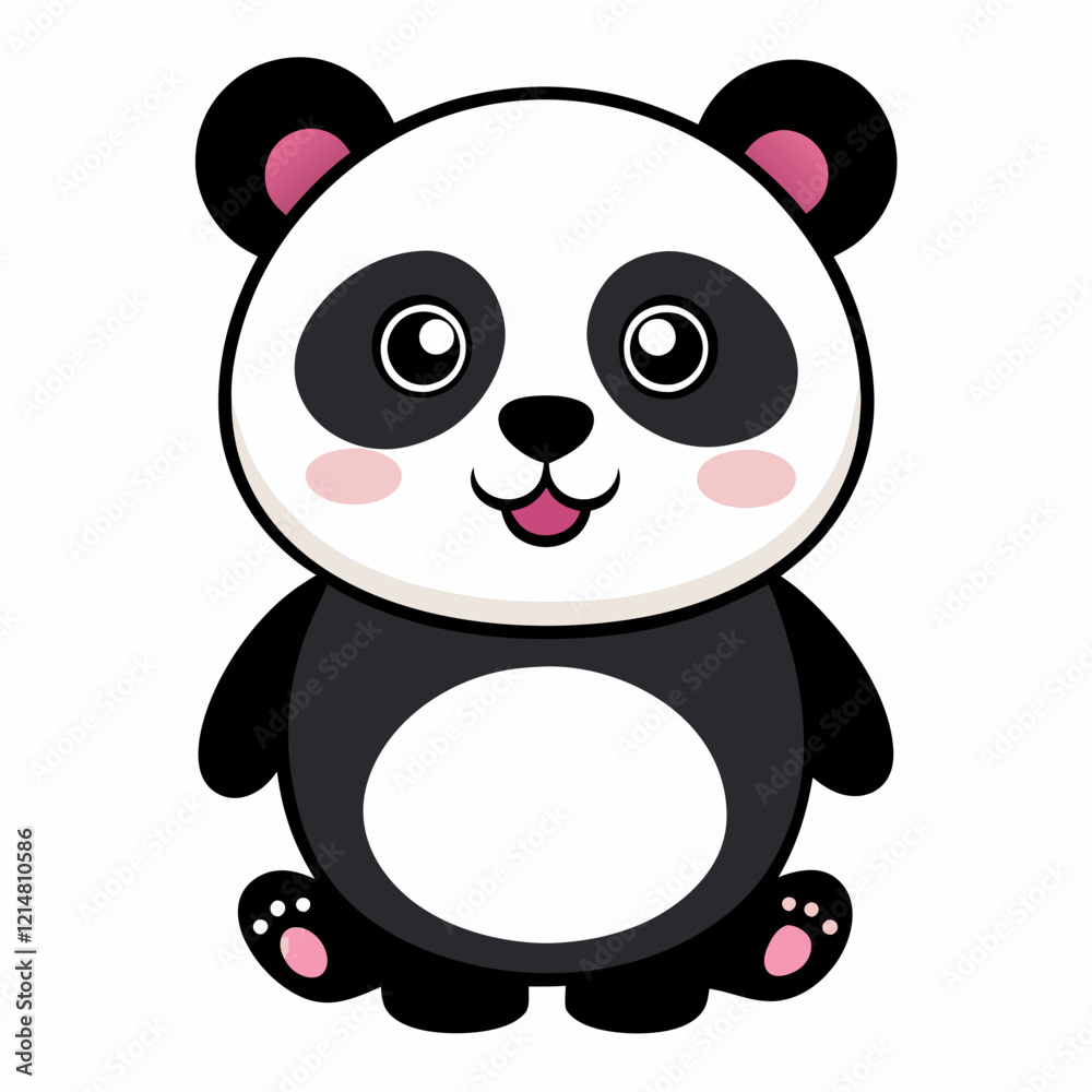 panda bear with bamboo