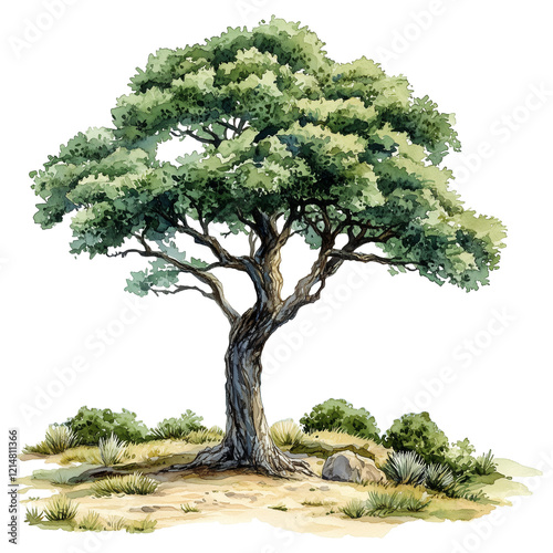 watercolor of tree