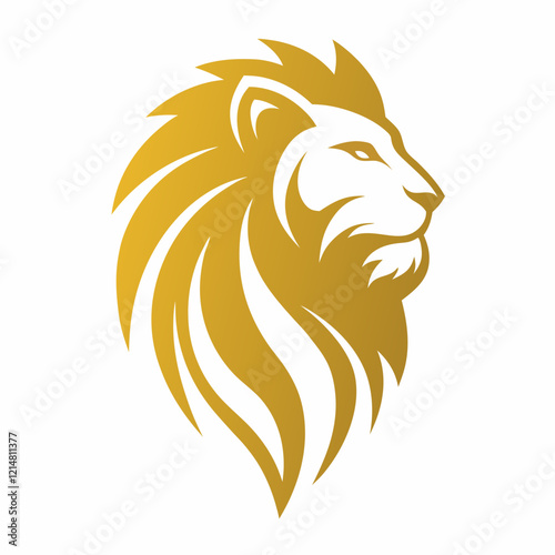 Golden Lion Head Logo: High-End Automotive & Financial Design