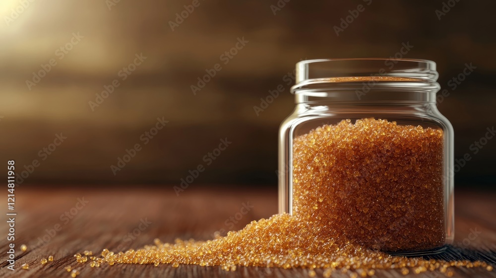 brown sugar in a glass jar