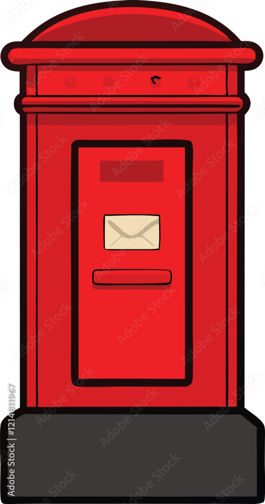 Traditional red mail pillar box white background Traditional red mail pillar box white background