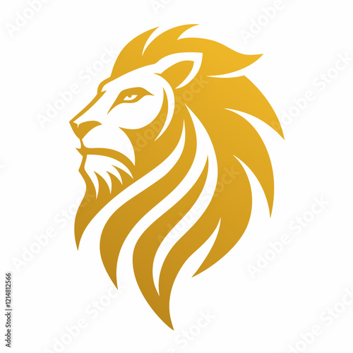Golden Lion Head Logo: High-End Automotive & Financial Design