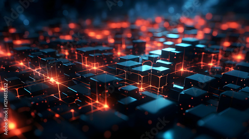 3D Abstract Background with...