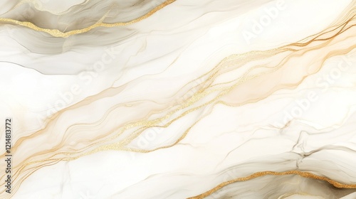 Wallpaper Mural Elegant abstract background with flowing marble textures and golden glitter lines Torontodigital.ca