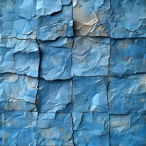 Blue Cracked Surface Textur...