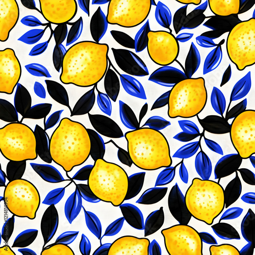 Bright Yellow Lemons and Bl...