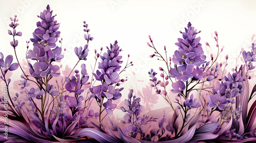 Purple Flowers Bloom Beauti...