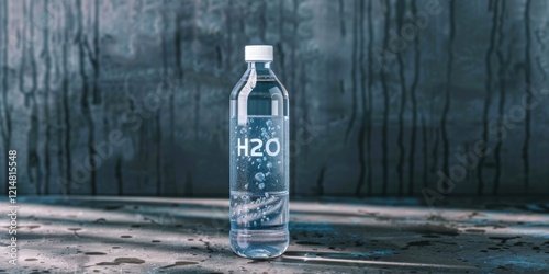 A clear plastic bottle of hydrogen-infused water.