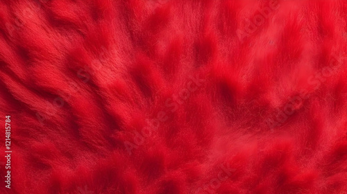Vivid Red Fur Texture Backg...
