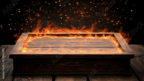 Burning Wooden Box on Fire ...