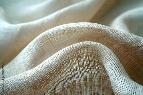 Beige Woven Fabric Flows an...