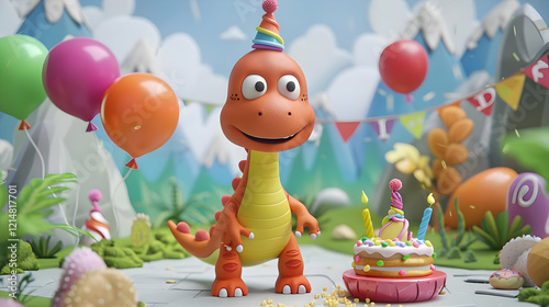 3D Dinosaur Celebrates Birt...