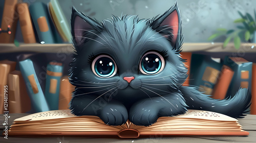 Adorable Kitten Rests on Op...