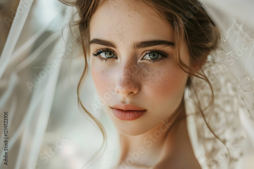 Beautiful Bride with Freckl...
