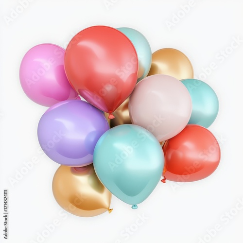 Wallpaper Mural A vibrant cluster of colorful balloons in various shades, perfect for celebrations and festive occasions. Torontodigital.ca